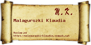 Malagurszki Klaudia névjegykártya